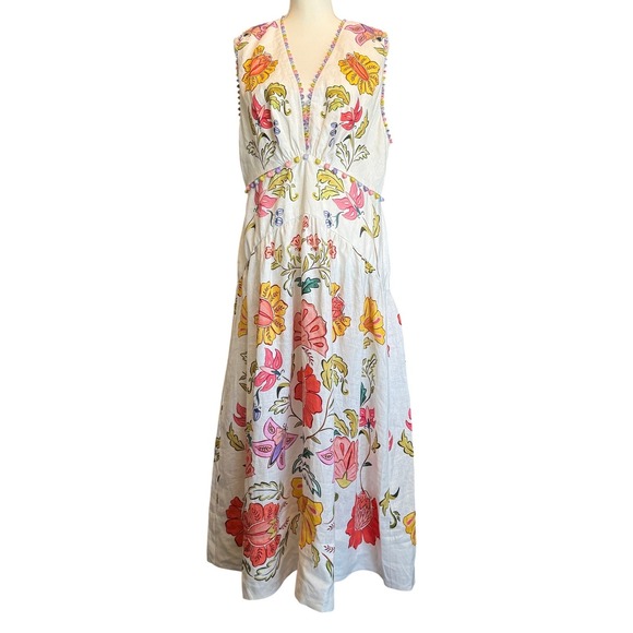 FARM Rio Dresses & Skirts - NWT Farm Rio Maxi Dress Sleeveless Tiered V Neck Floral Boho Resort
